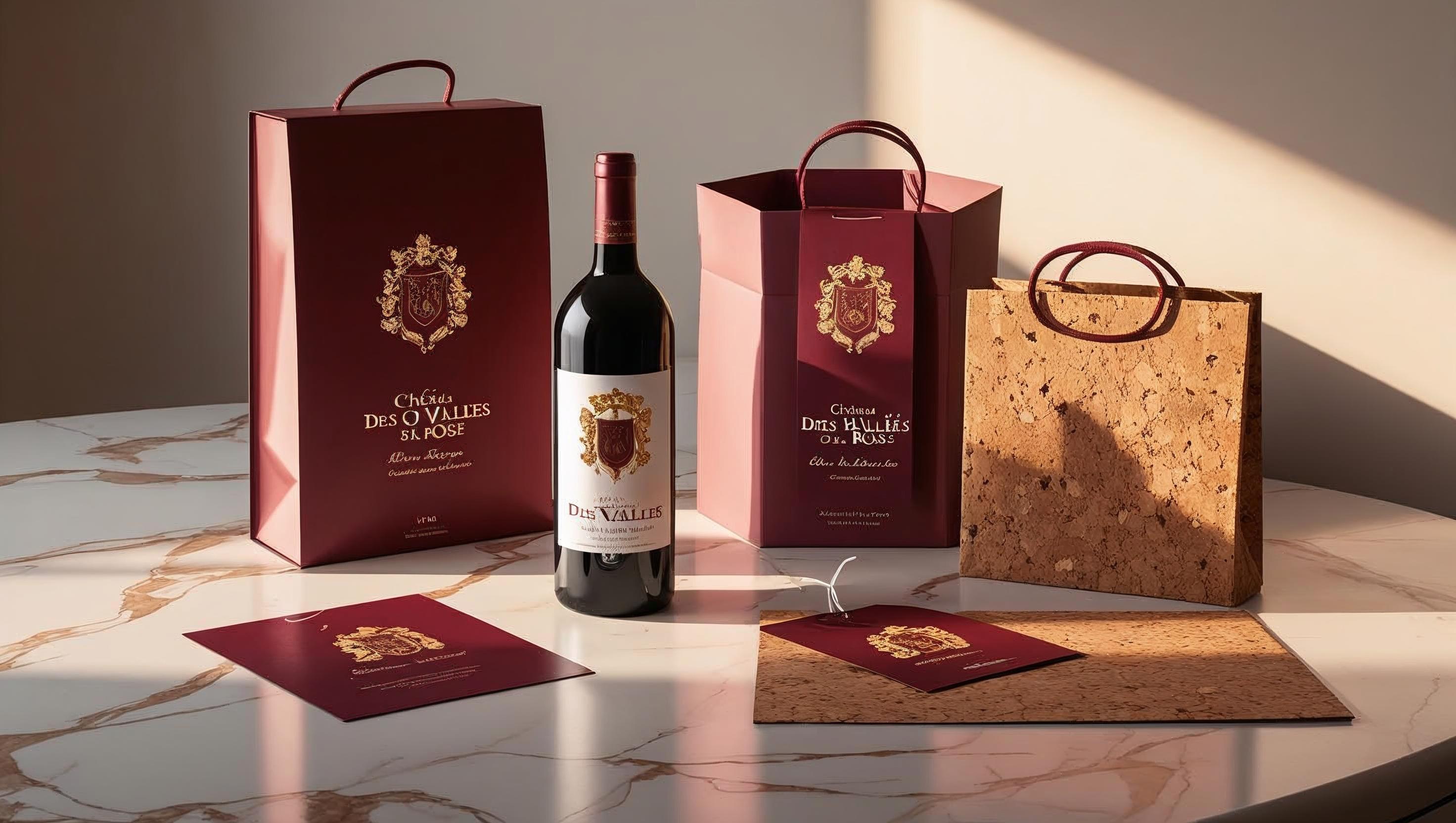 Château des Vallées de la Rose wine bottle with premium label design